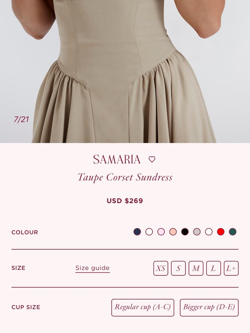 House of CB “SAMARIA” Taupe Midi sundress Dress with Corset Bodice - Picture 7 of 11